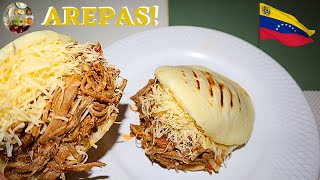 COMO hacer AREPAS  con CARNE MECHADA /AREPAS WITH SHREDDED MEAT