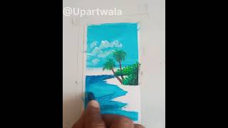 Beautiful Beach Scenery Drawing with Oil Pastels | Step-by-Step Tutorial
