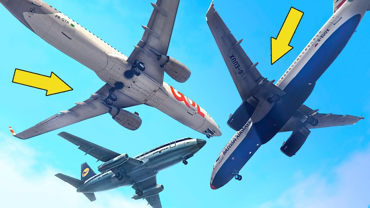 Airplane CRASHED Mid-Air with TWO Planes | Emergency Landing in GTA 5