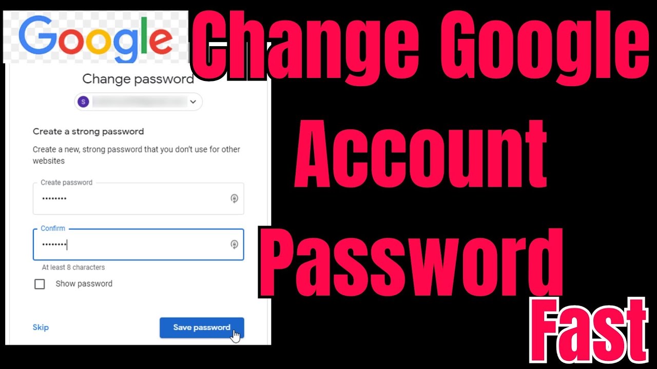 Change Google Account Password How To - YouTube