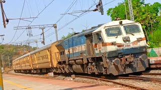 Wdg4 High Speed 09627 Ajmer - Solapur Special Fare Express Crossing Kamshet Station.