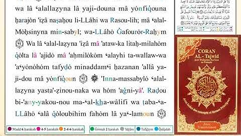 ختمة من مصحف التجويد باللغة الفرنسية الصفحة رقم 201
