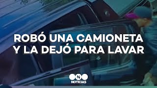 Robó una camioneta y la dejó para lavar: Lo detuvieron