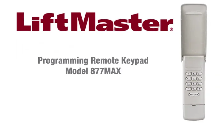 How to Program LiftMaster's 877MAX Wireless Keypad to a Garage Door Opener