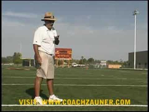 Coach Zauner works an individual punting workout in Scottsdale, Arizona with Mitch Berger, who is now the NFL punter with the Pittsburgh Steelers.