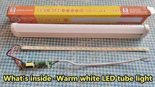 inside -  Warm white LED light batten AC 230v / 6w / 3000k / 500lm / 1Feet