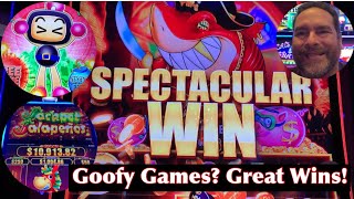 Goofy Games … But Great Wins!  Shark’s Lock - Slice ‘n Dice, Bomberman Boom, and Jackpot Jalapeños 