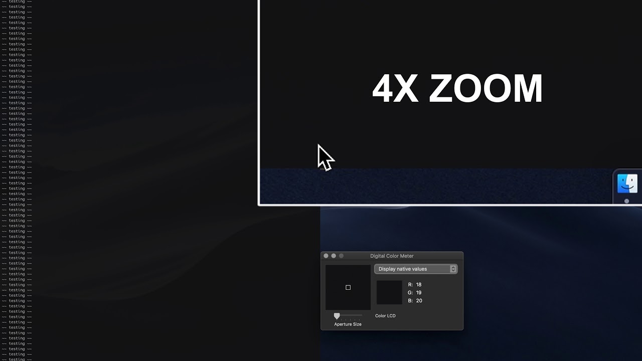 macOS Mojave 10.14 Window Pixel Glitch - Inspecting with Digital Color Meter