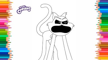 Smiling critters Coloring Pages | How to color CatNap from Poppy Playtime 3