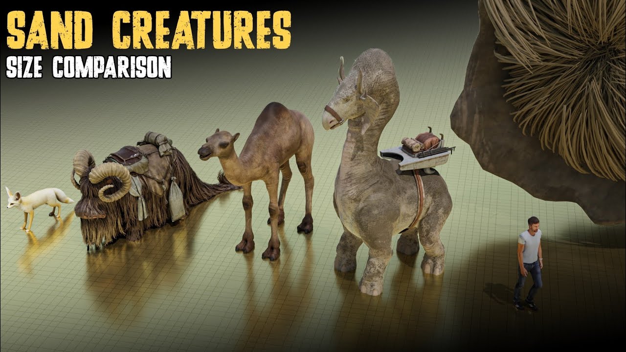 Real vs Fictional Desert Creatures Size Comparison 