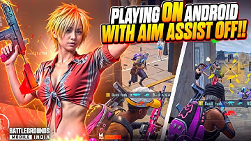 Playing on Android With Aim Assist Off | Fastest 5 Finger 1v4 Clutches in BGMI - PUBG mobile