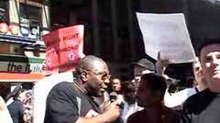 roc belushi on the corner - r.n.c. protest march