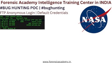 FTP Anonymous Login #bug Found on NASA @forensicacademyintelligence | #bughunter