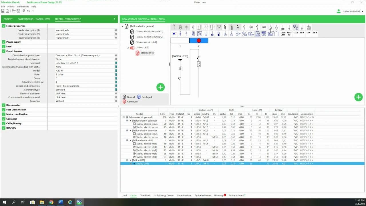 5 Definirea tabloului de UPS in Ecostruxure Power Design YouTube