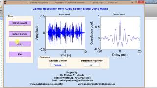 Gender Recogniton from Sound using Matlab Project Source Code FINAL YEAR PROJECT