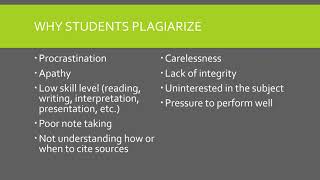 avoiding plagiarism part 1