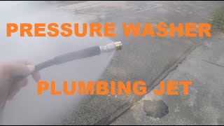Sewer and Plumbing Pipe Pressure Washer Jet Kit In Action.
