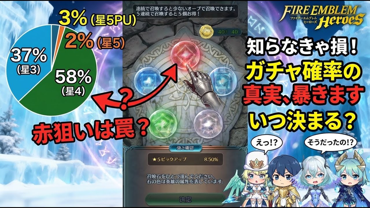 【FEH】知らないと損するガチャの仕組み！紋章士ベレトの青だけ狙うと？
