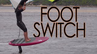 WING FOIL: How to switch stance (foot swap, heelside / toeside switch)