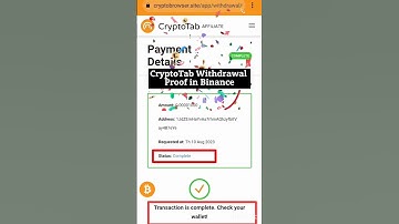 CryptoTab Withdrawal Proof in Binance #crypto #cryptocurrency #business #cryptotab_browser