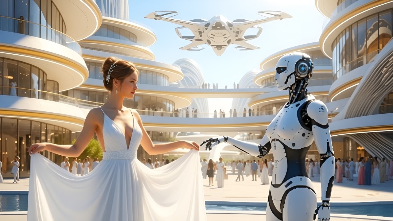 A Day in 2090 🌌 Futuristic City Ambience & 4K Soundscape