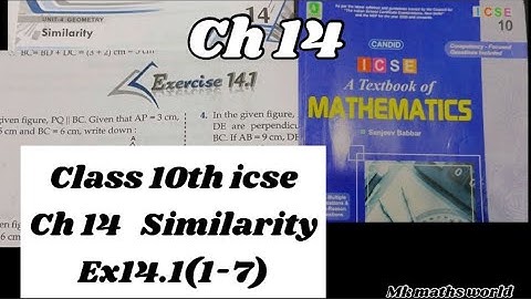 Class 10th icse maths Ch 14 Similarity Ex 14.1(1-7)