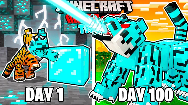 I Survived 100 Days as DIAMOND TIGER in HARDCORE Minecraft!