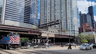 Eastbound Metra Passes Clinton Street In Chicago