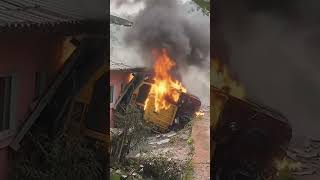 overturned and caught fire #train #railway #reels #trains