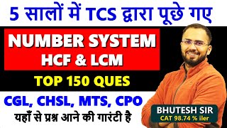 Complete Number System best questions asked by TCS (2018 - 2023) in SSC CGL, CHSL, CPO, MTS with PDF