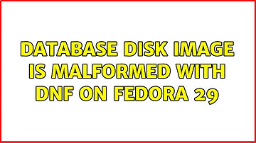 database disk image is malformed with dnf on Fedora 29