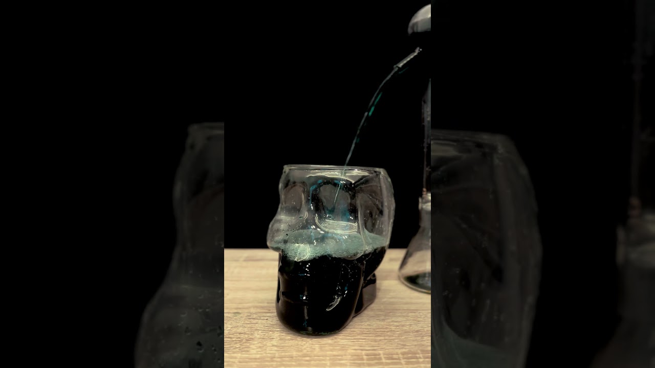 Filling a Glass Skull with Black Juice &ndash; Satisfying ASMR Pour