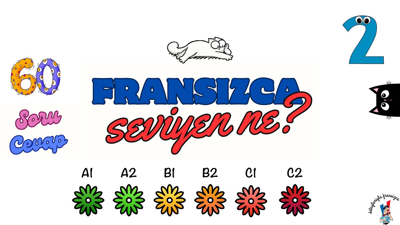 Fransızca Seviyen Ne?  | 60 Soru ve Cevap | A1 A2 B1 B2 C1 C2 -2