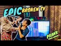 Epic broken tv prank on mom  prank gone wrong 