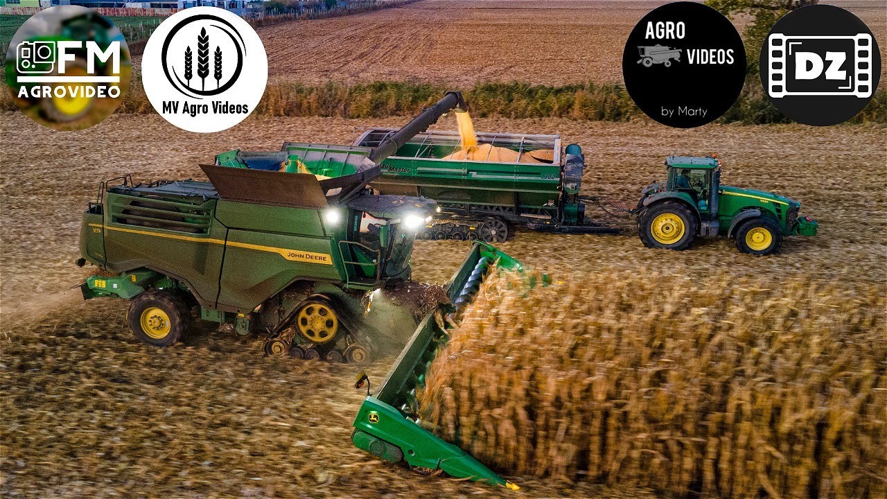 💛💚 2x John Deere X9 + C16R Stalkmaster 💛💚 | Sklizeň kukuřice na zrno 🌽 | 🇨🇿 Agroservis Višňové