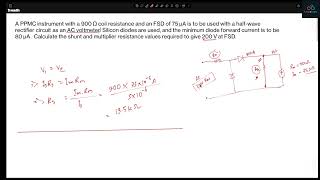 PMMC Rectifier-Type AC Voltmeter & Ammeter | Complete Numerical Tutorial