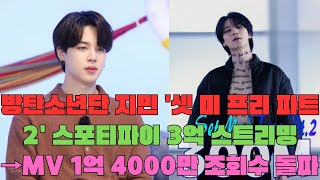 방탄소년단 지민 '셋 미 프리 파트2' 스포티파이 3억 스트리밍→MV 1억 4000만 조회수 돌파