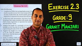 Exercise 2.3 Grade 9 Maths 2026 | Ganit Manjari - Full Solution | One Shot