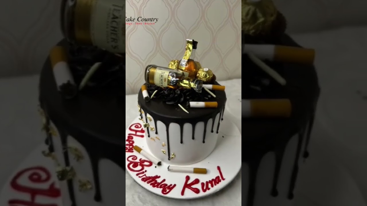beer and cigarette cake Customized Smoking Cigarette And Beer Cake #cake #cakedecorating #cakes  #birthdaycake
