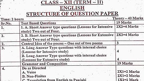 pseb board class 12th general English paper full solution may 2022