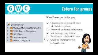 Zotero Webinar Series 7/8: Zotero for Research & Collaboration