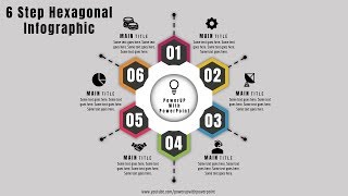 19.Create 6 step HEXAGONAL infographic|Powerpoint Presentation|Graphic Design|Free Template