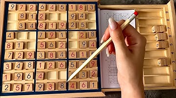 😴 ASMR - (1+ Hour) Wooden puzzle - Sudoku (6)- Clicky Whispers