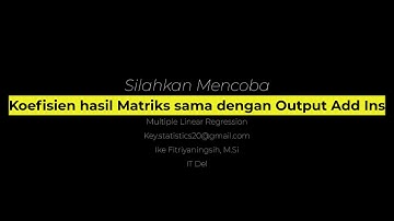 Multiple Regression Linear with Excel
