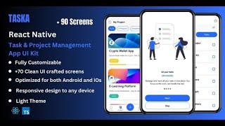 Taska - Task & Project Management React Native App Ui Kit | Light Theme
