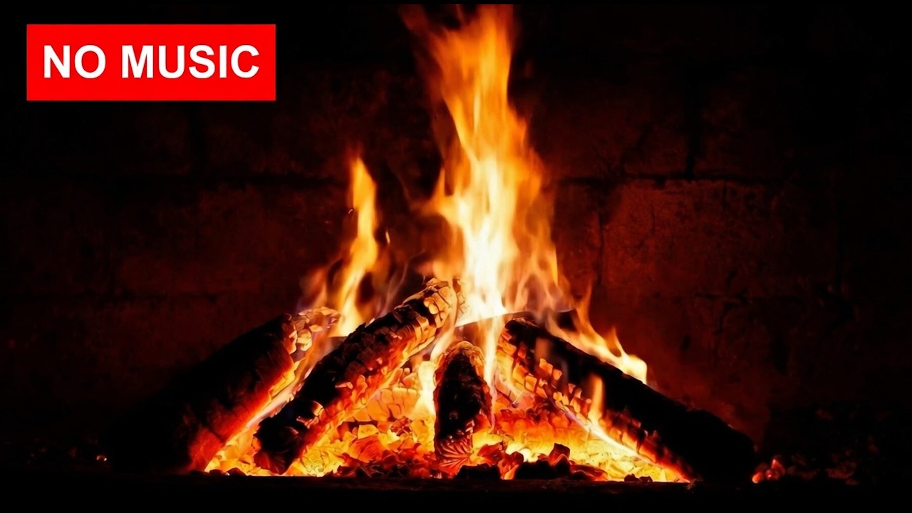 Cozy Night Fireplace: 1 Hour of Pure Crackling Logs • No Music • 4K ASMR Sleep Sounds.