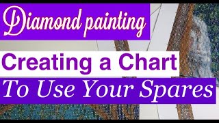 Diamond Painting - make your own chart to use leftover spare diamonds on your photo / picture chart