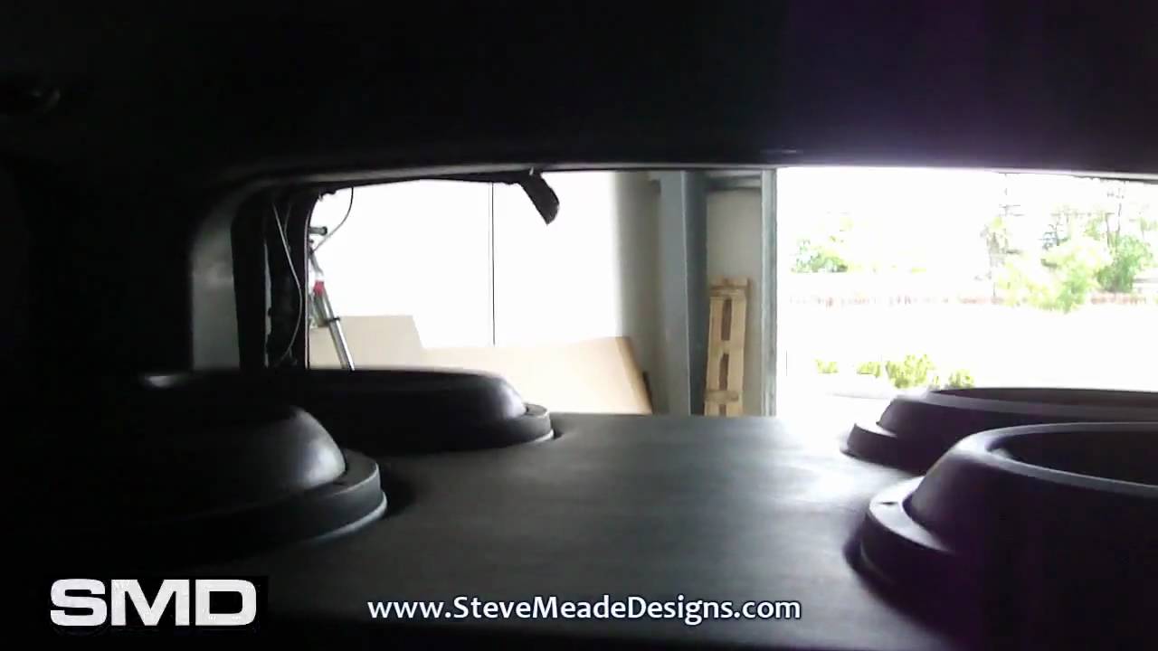 INCREDIBLE Woofer Flex! 21hz - 4 18's STRETCHING in Slo-Mo - 30,000 watt SMD Tahoe