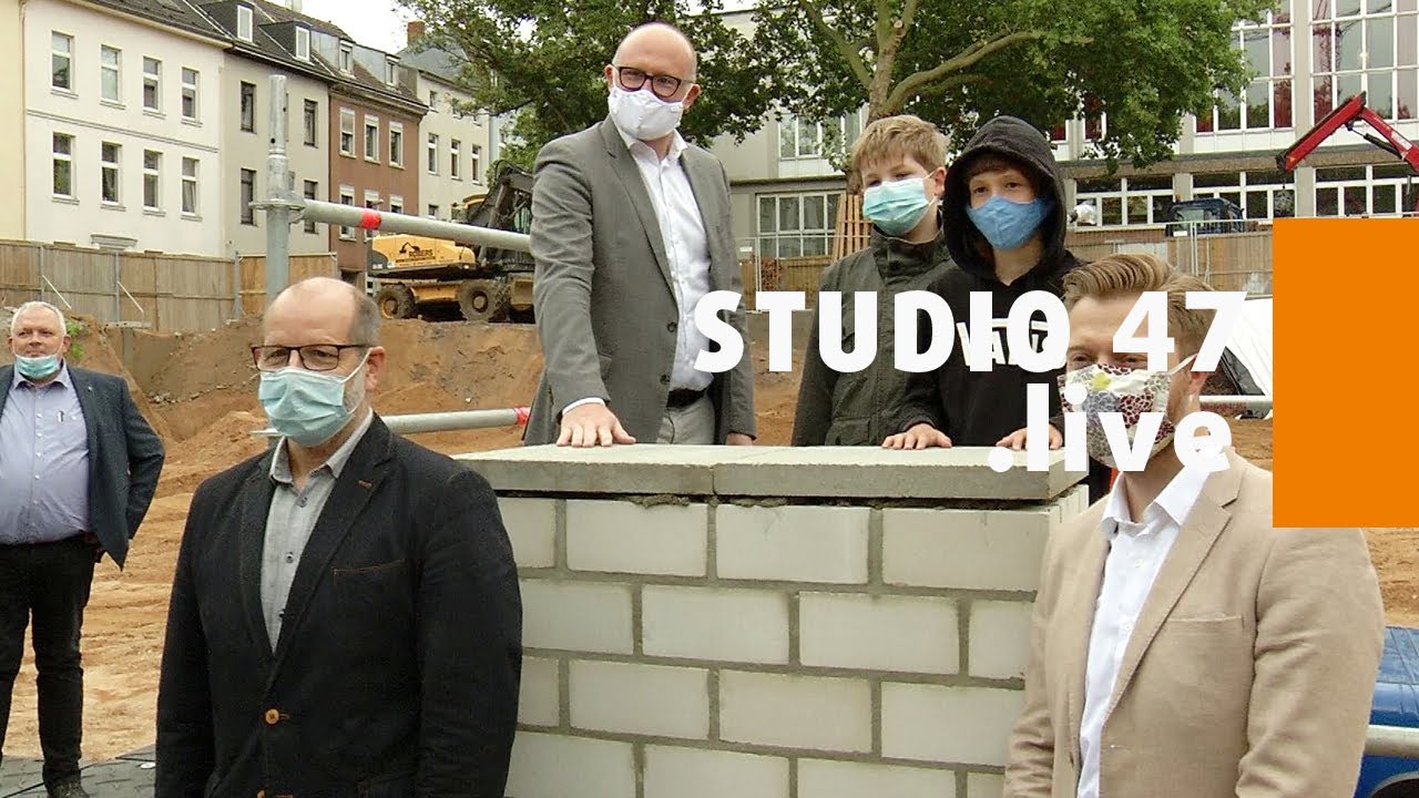 STUDIO 47 .live | SYMBOLISCHE GRUNDSTEINLEGUNG FÜR NEUE DREIFACH-SPORTHALLE AM STEINBART-GYMNASIUM