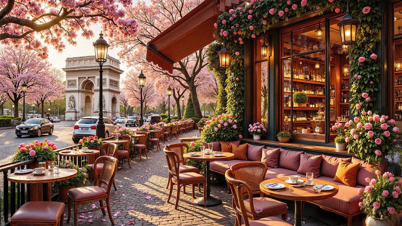 Tranquil Parisian Café Jazz 🌿 Smooth Spring Jazz Music for a Calm Mind and Productive Day